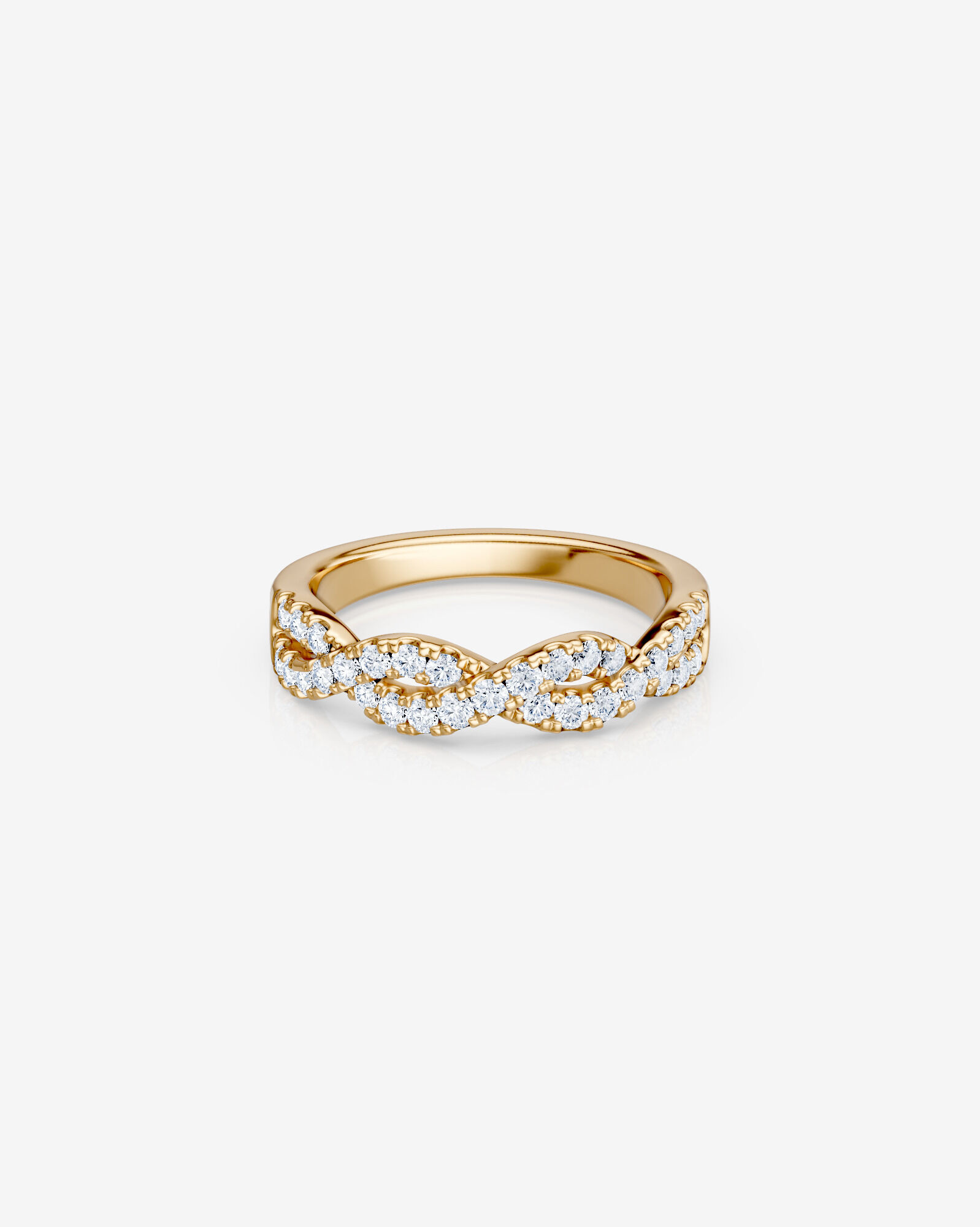 0.50 Carat TW Round Brilliant Twist Ring in 14kt Yellow Gold