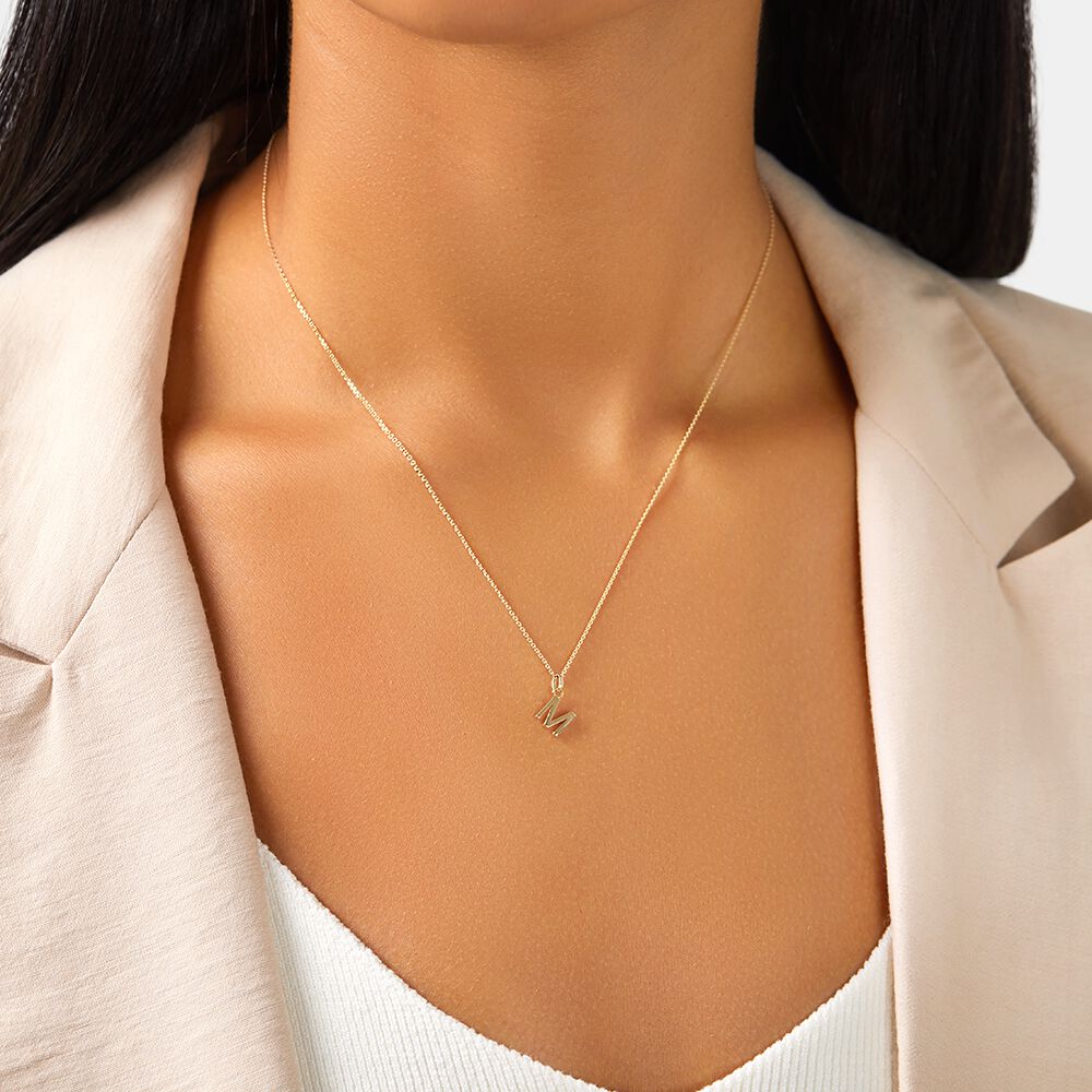 M Initial Pendant in 10kt Yellow Gold