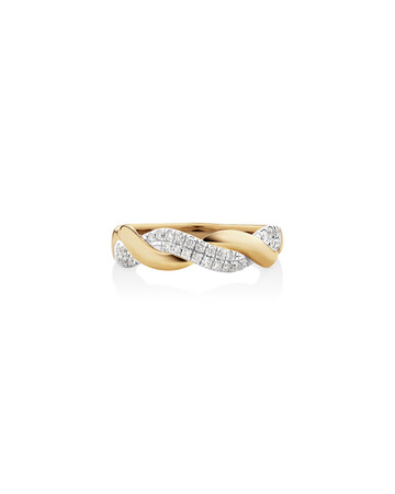 Twist Ring with 1/5 Carat TW of Diamonds in 10kt Yellow Gold Twist Ring with 1/5 Carat TW of Diamonds in 10kt Yellow Gold