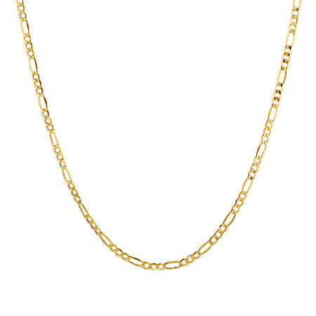 50cm (20") Hollow Figaro Chain in 10kt Yellow Gold