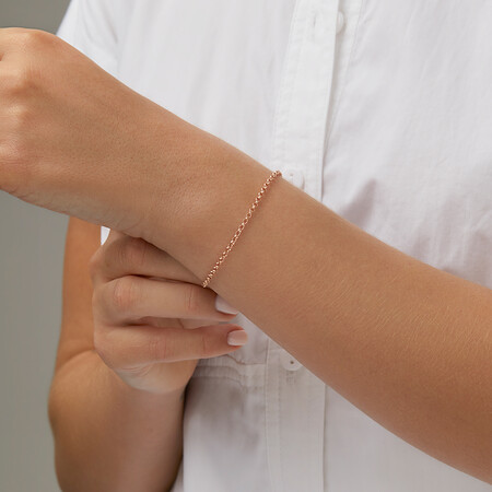 21cm (8") Hollow Belcher Bracelet in 10ct Rose Gold 21cm (8") Hollow Belcher Bracelet in 10ct Rose Gold
