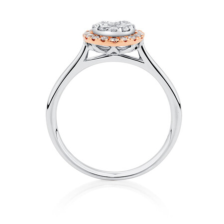 Engagement Ring with 1/2 Carat TW of Diamonds in 10ct Rose & White Gold Engagement Ring with 1/2 Carat TW of Diamonds in 10ct Rose & White Gold