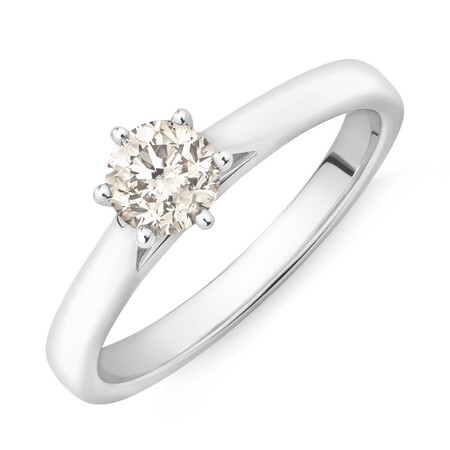 Solitaire Engagement Ring With a 0.60 Carat TW Diamond in 10kt White Gold Solitaire Engagement Ring With a 0.60 Carat TW Diamond in 10kt White Gold