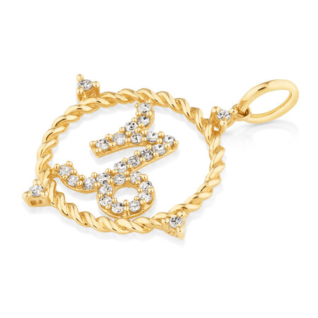 Capricorn Zodiac Pendant with 0.20 Carat TW of Diamonds in 10kt Yellow Gold Capricorn Zodiac Pendant with 0.20 Carat TW of Diamonds in 10kt Yellow Gold