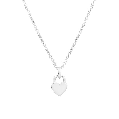 Heart Lock Pendant in Sterling Silver