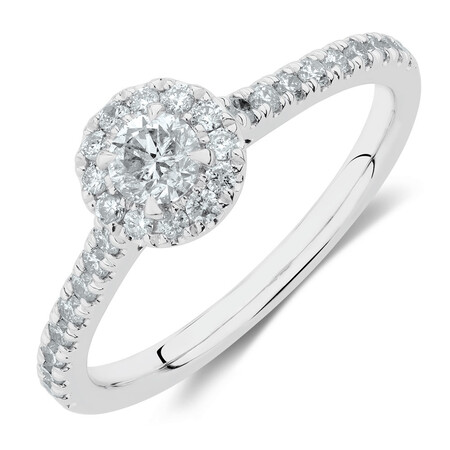 Engagement Ring with 1/2 Carat TW of Diamonds in 14ct White Gold Engagement Ring with 1/2 Carat TW of Diamonds in 14ct White Gold