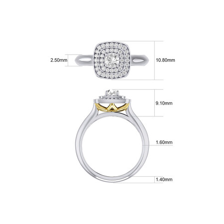 Whitefire Engagement Ring with 1/2 Carat TW of Diamonds in 18ct White & Yellow Gold & 22ct Yellow Gold Whitefire Engagement Ring with 1/2 Carat TW of Diamonds in 18ct White & Yellow Gold & 22ct Yellow Gold