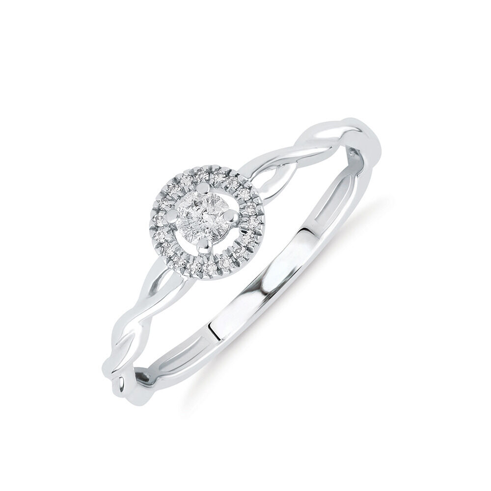 Promise Ring with 0.12 Carat TW of Diamonds in 10ct White Gold