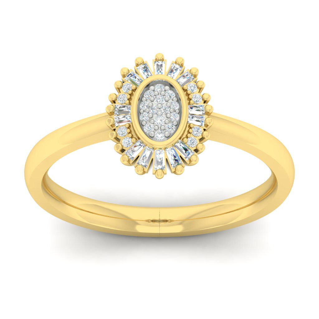 Ring with 0.15 Carat TW of Diamonds in 10ct Yellow Gold