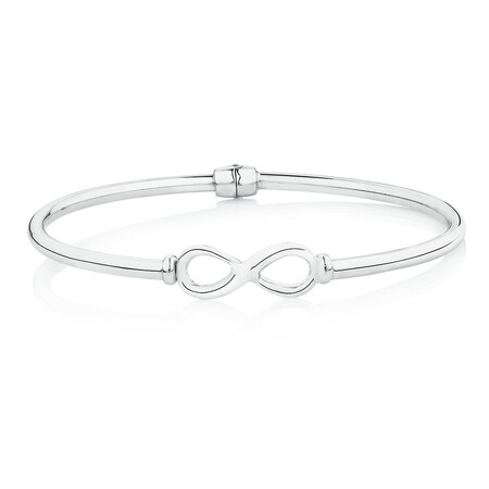 65mm Infinity Hinged Bangle in Sterling Silver