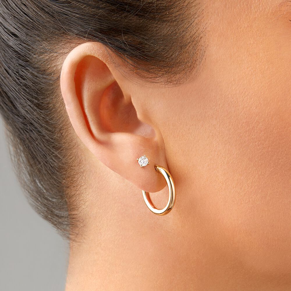 Stud Earrings with 0.50 Carat TW of Diamonds in 14ct Yellow Gold