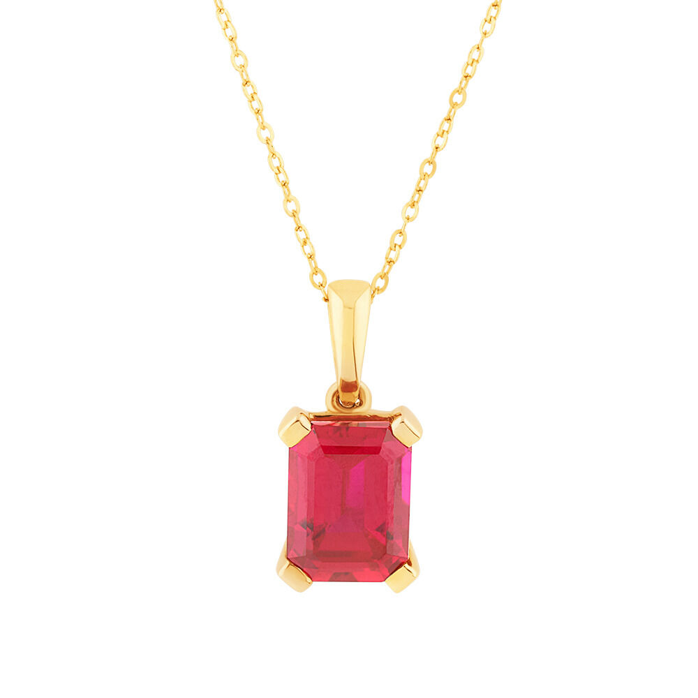 Emerald Cut Pendant with Laboratory 