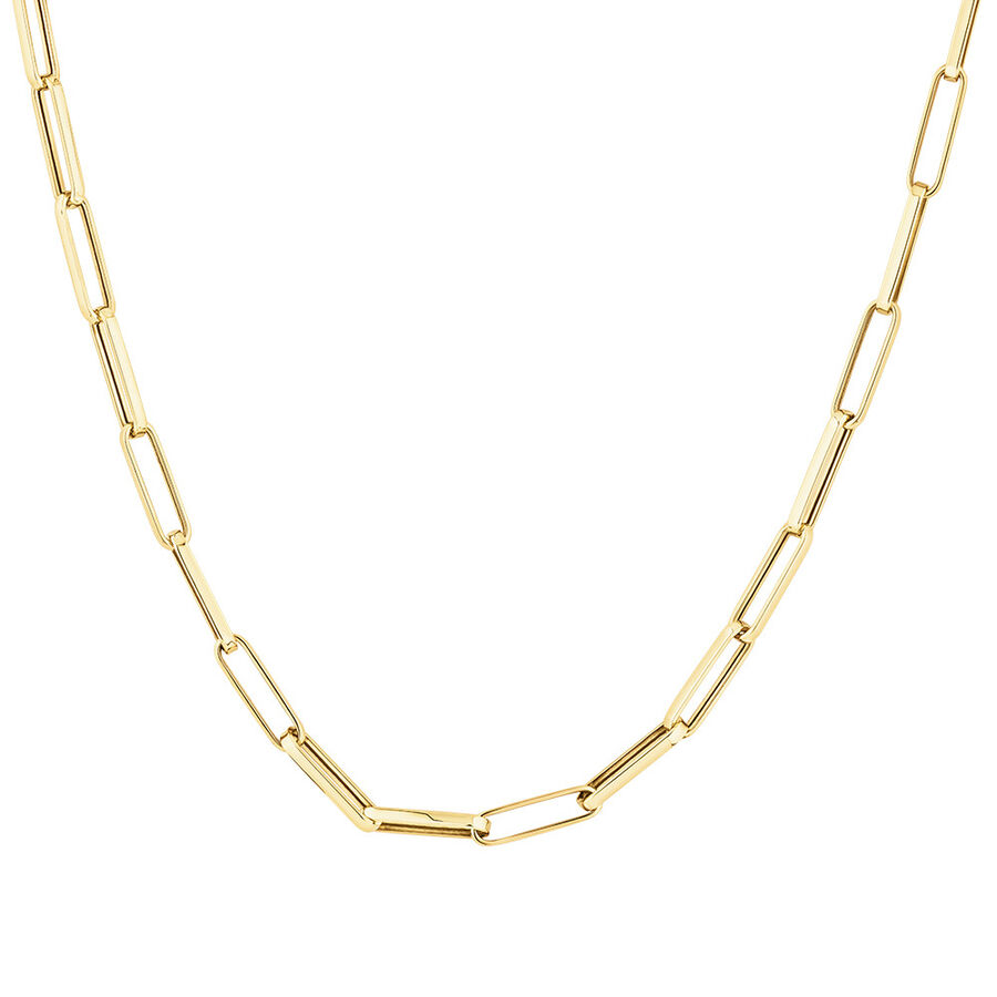 45cm Hollow Rectangular Link Chain in 10ct Yellow Gold