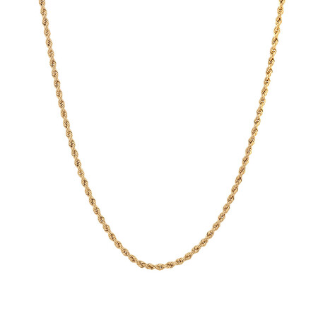 55cm (22") Hollow Rope Chain in 10kt Yellow Gold