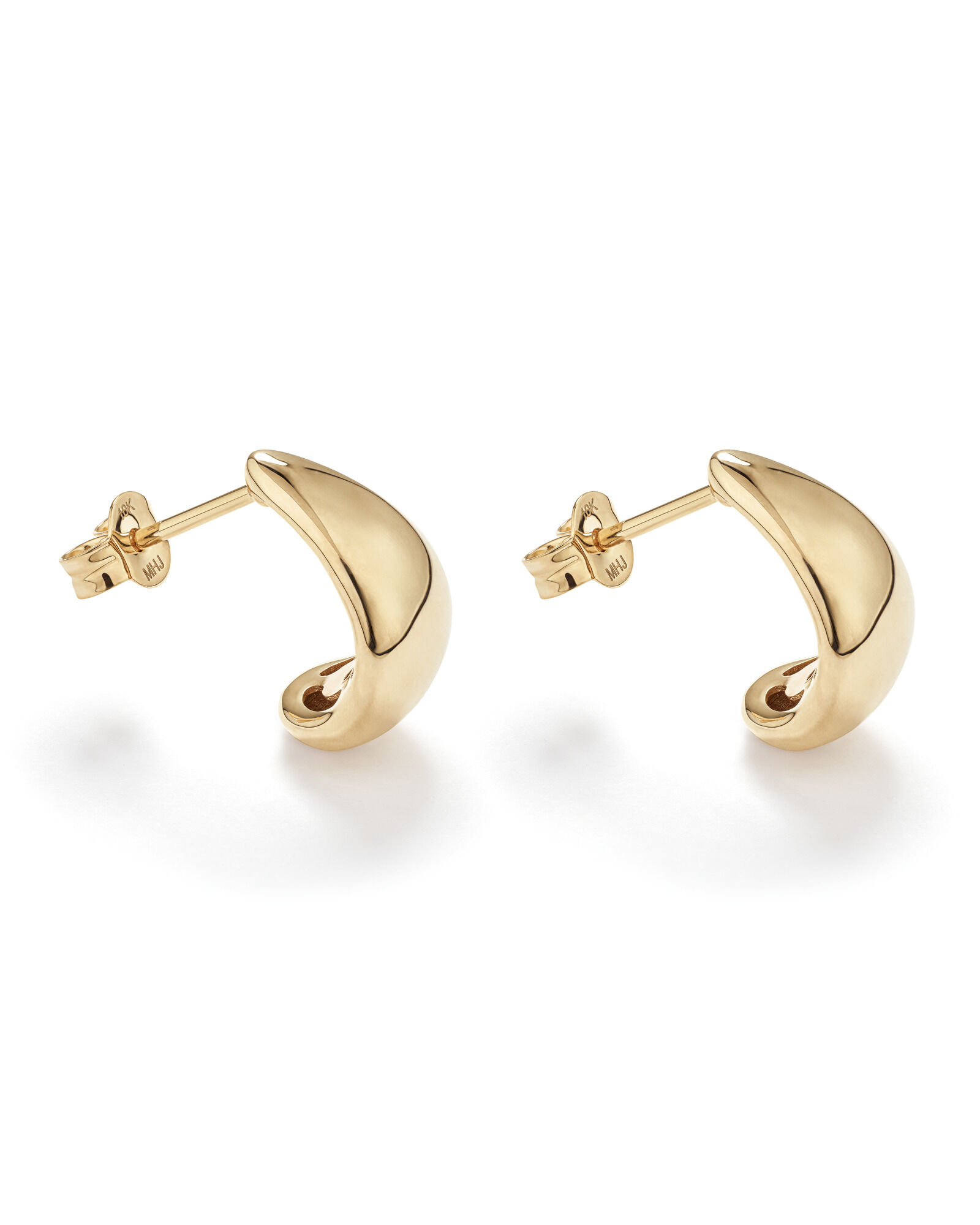 Polished Graduated Dome Huggie Stud Earrings in 10kt Yellow Gold