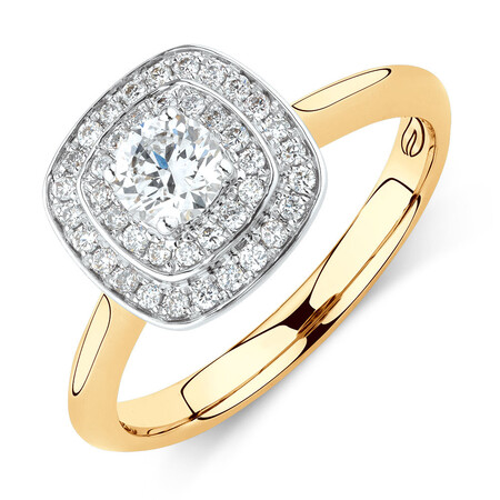Whitefire Engagement Ring with 1/2 Carat TW of Diamonds in 18ct White & Yellow Gold & 22ct Yellow Gold Whitefire Engagement Ring with 1/2 Carat TW of Diamonds in 18ct White & Yellow Gold & 22ct Yellow Gold