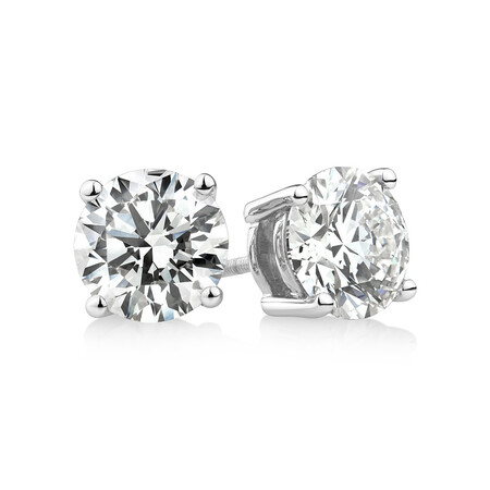 3 Carat TW Laboratory-Created Diamond Stud Earrings in 14kt White Gold