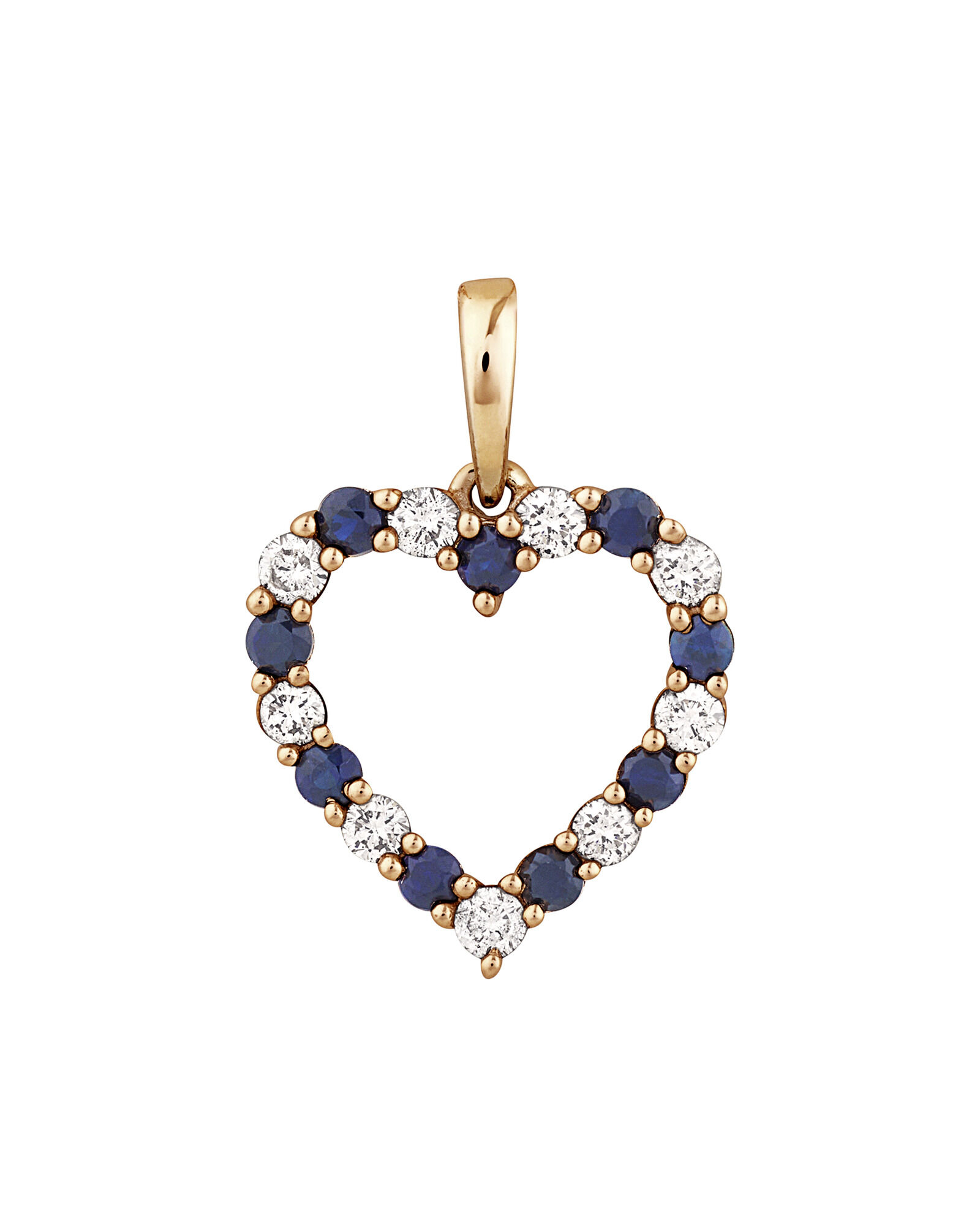 Heart Pendant with Sapphire 0.25 Carat TW of Diamonds in 10kt