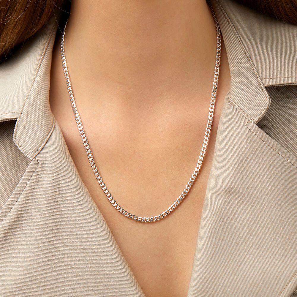 22 inch silver curb chain store