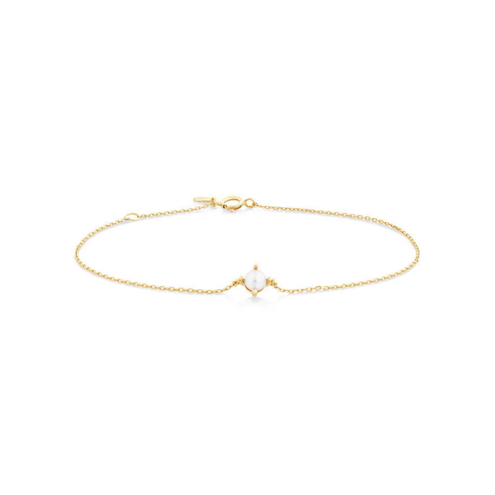 Bracelet with Cultured Freshwater Pearl in 10kt Yellow Gold