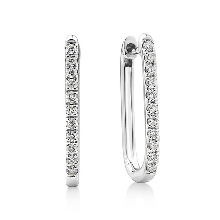 Huggies with 0.22 Carat TW of Diamonds in 10kt White Gold Huggies with 0.22 Carat TW of Diamonds in 10kt White Gold