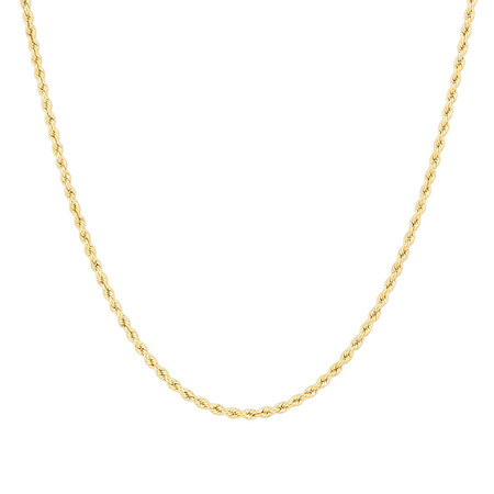45cm (18") Hollow Rope Chain in 10kt Yellow Gold