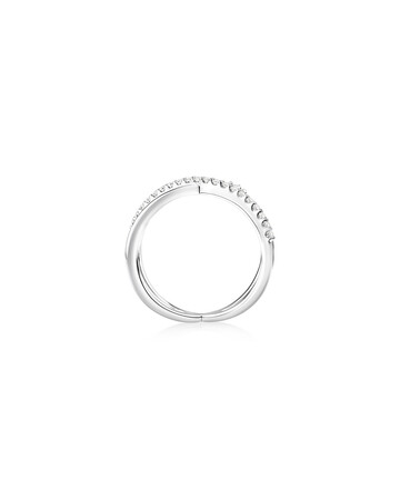 Crossover Ring with Cubic Zirconia in Sterling Silver Crossover Ring with Cubic Zirconia in Sterling Silver
