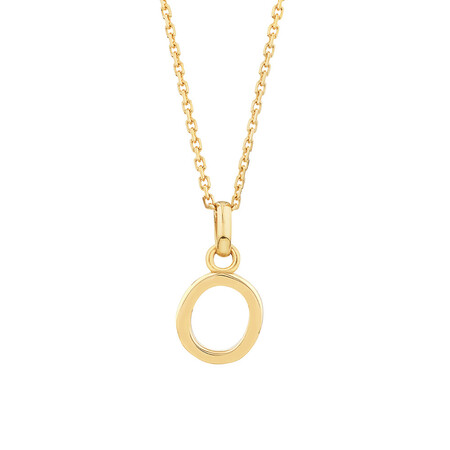 "O" Initial Pendant with Chain in 10kt Yellow Gold "O" Initial Pendant with Chain in 10kt Yellow Gold