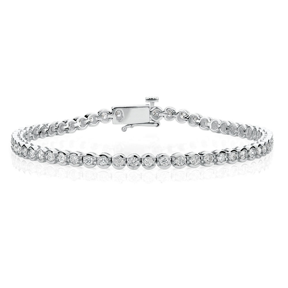 Tennis Bracelet with 2 Carat TW of Diamonds in 14ct White Gold