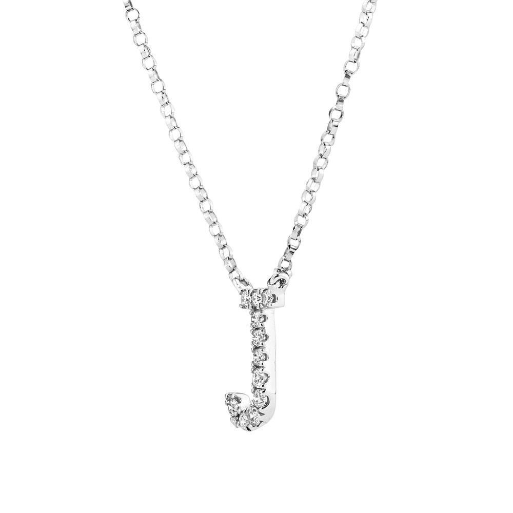 J' Initial necklace with 0.10 Carat TW 