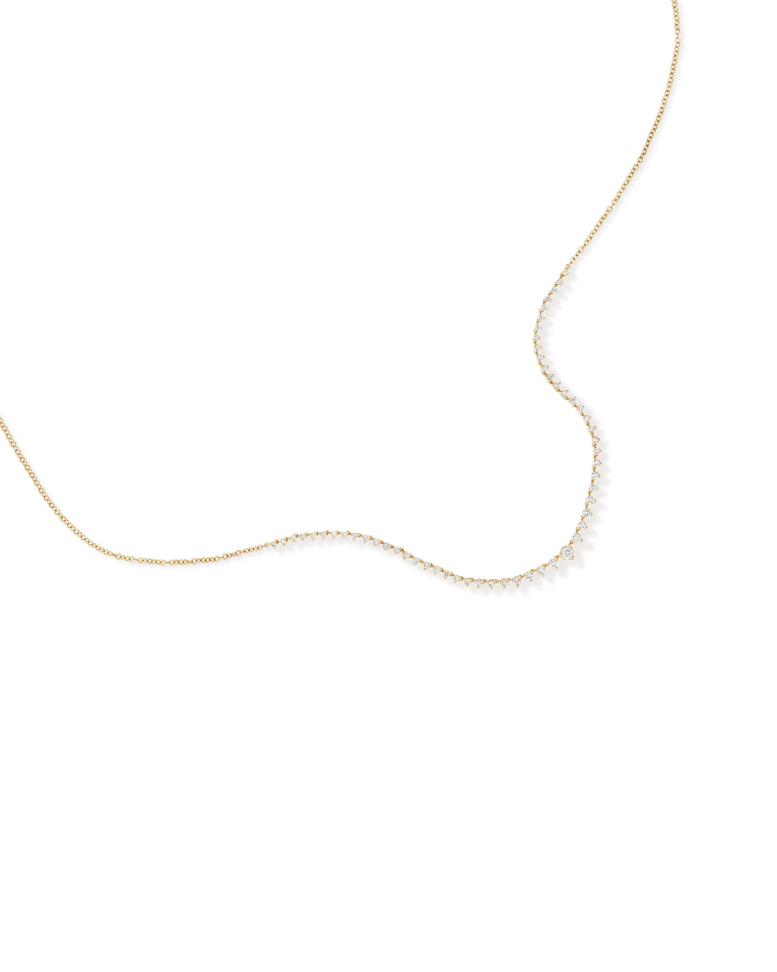 Yellow gold cheap tennis necklace
