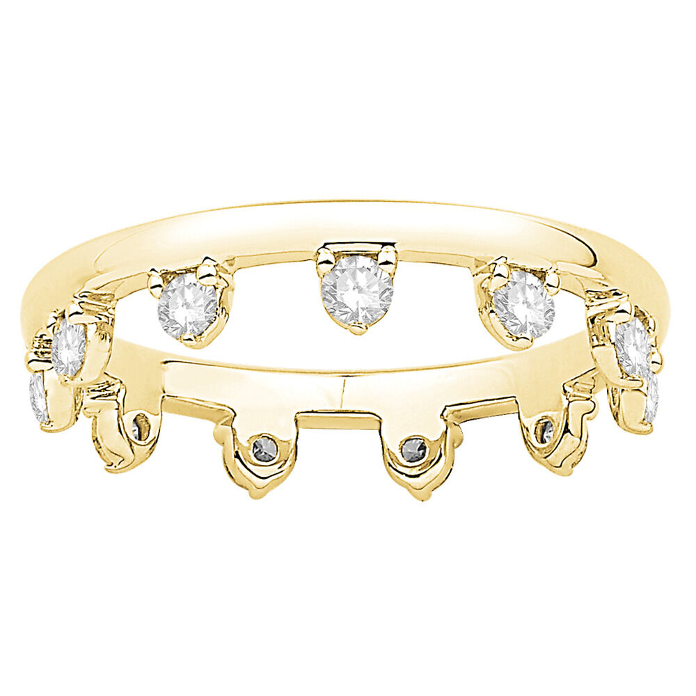 Zipper Ring with 0.37 Carat TW of Diamonds in 10ct Yellow Gold