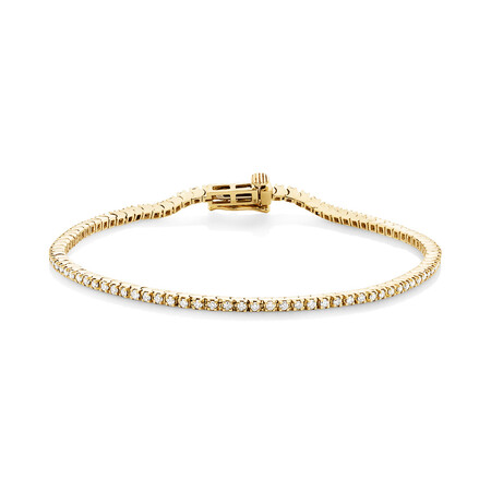Tennis Bracelet with 1 Carat TW of Diamonds in 10ct Yellow Gold Tennis Bracelet with 1 Carat TW of Diamonds in 10ct Yellow Gold