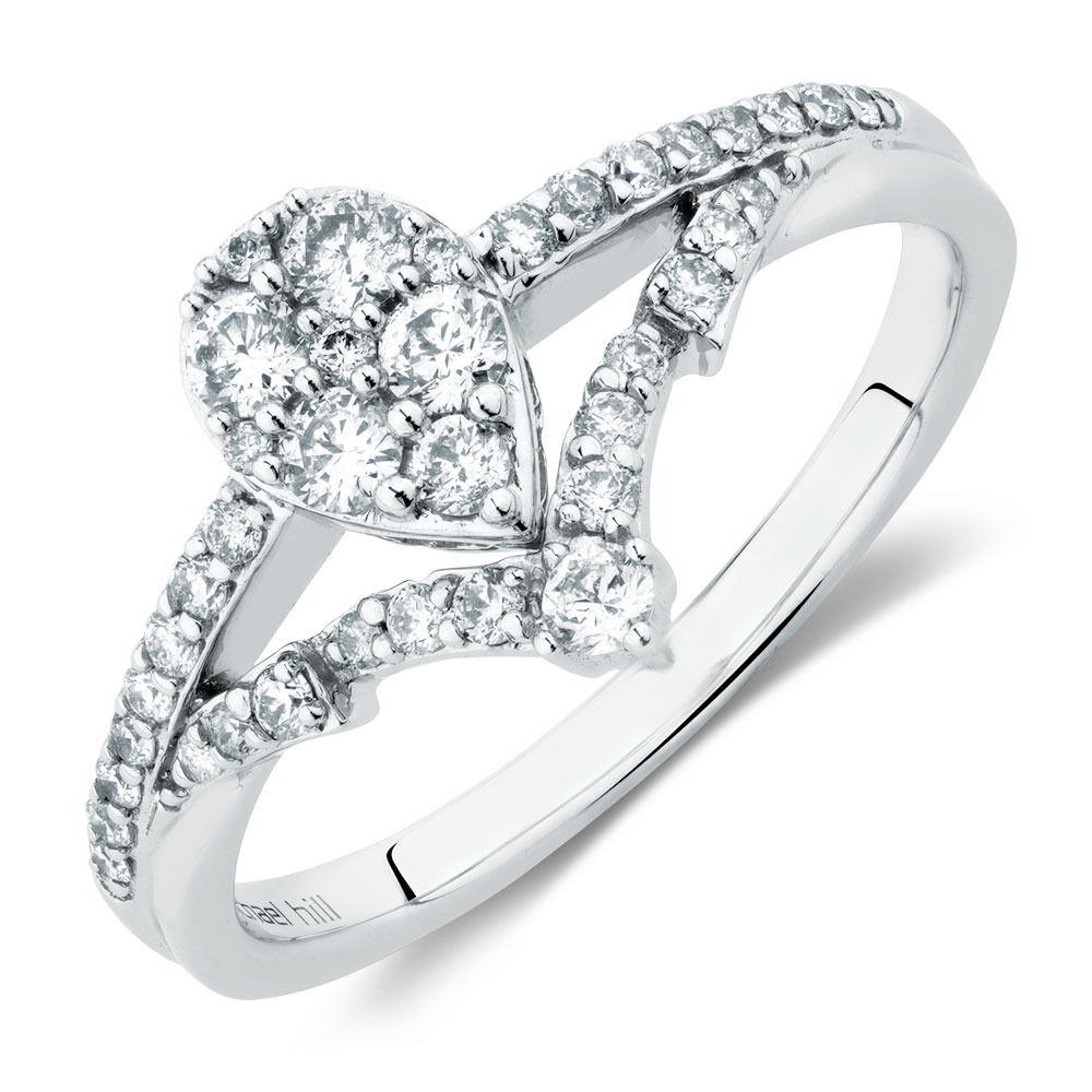 Engagement Ring With 0.45 Carat TW of Diamonds In 10ct White Gold