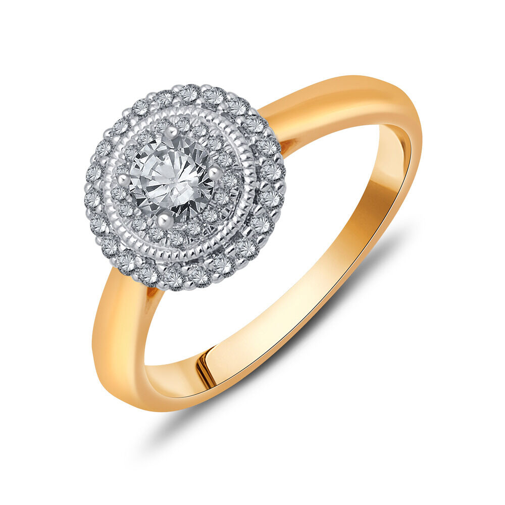Ring with 0.52 Carat TW of Diamonds in 10ct Yellow & White Gold
