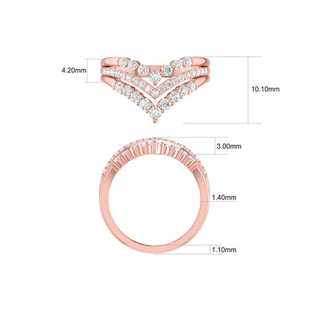 Three Row Chevron Ring with 0.75 Carat TW of Diamonds in 10ct Rose Gold Three Row Chevron Ring with 0.75 Carat TW of Diamonds in 10ct Rose Gold