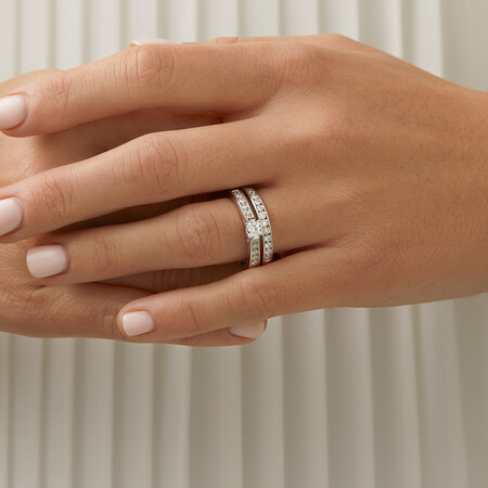Bridal Set with 1.00 Carat TW of Diamonds in 14kt White Gold Bridal Set with 1.00 Carat TW of Diamonds in 14kt White Gold