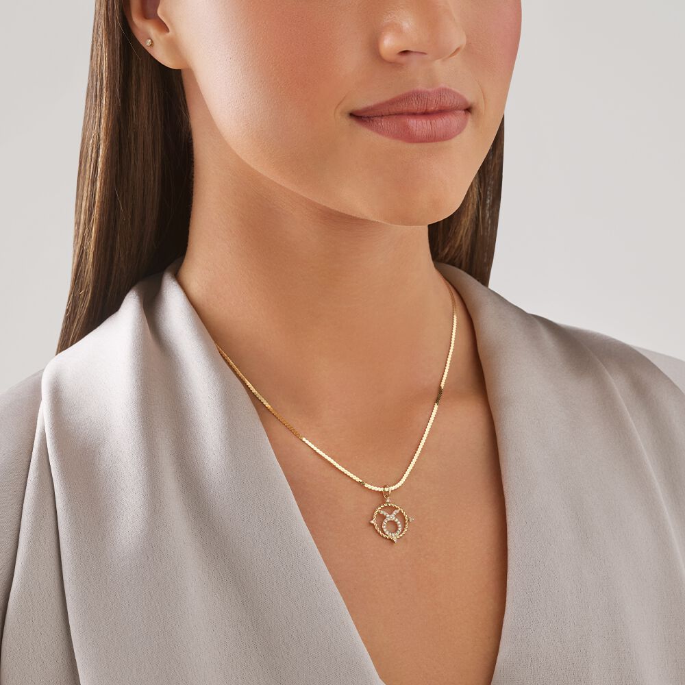 Taurus Zodiac Pendant with 0.20 Carat 