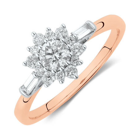 Evermore Engagement Ring with 0.50 Carat TW of Diamonds in 10ct Rose & White Gold
