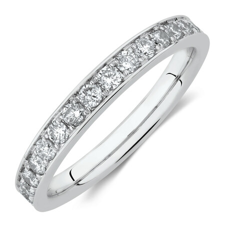 Wedding Band with 1/2 Carat TW of Diamonds in 14ct White Gold