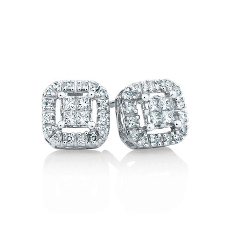 Stud Earrings with 1/4 Carat TW of Diamonds in 10ct White Gold Stud Earrings with 1/4 Carat TW of Diamonds in 10ct White Gold