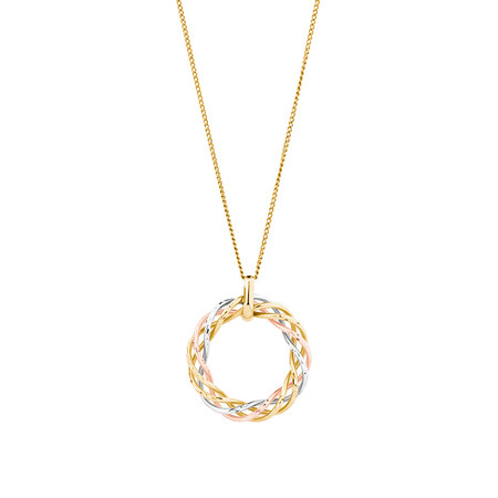 Twist Pendant with 10kt Yellow, White & Rose Gold
