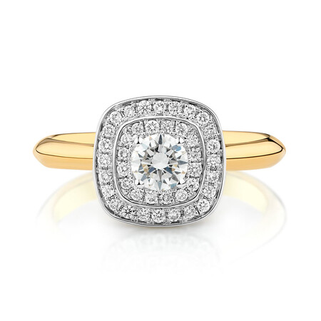 Whitefire Engagement Ring with 1/2 Carat TW of Diamonds in 18ct White & Yellow Gold & 22ct Yellow Gold Whitefire Engagement Ring with 1/2 Carat TW of Diamonds in 18ct White & Yellow Gold & 22ct Yellow Gold