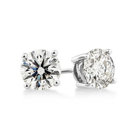 Laboratory-Created 2.00 Carat Stud Earrings in 14ct White Gold Laboratory-Created 2.00 Carat Stud Earrings in 14ct White Gold