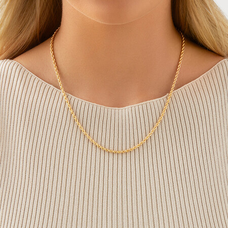45cm (18") Hollow Rope Chain in 10ct Yellow Gold 45cm (18") Hollow Rope Chain in 10ct Yellow Gold