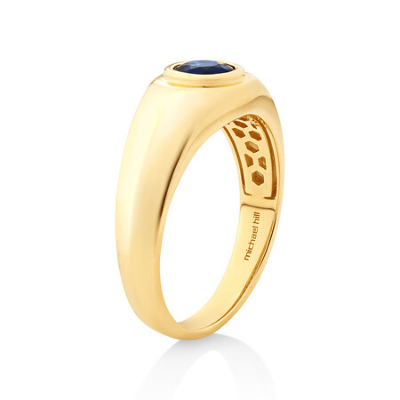 Men's Solitaire Ring with Sapphire in 10kt Gold Men's Solitaire Ring with Sapphire in 10kt Gold