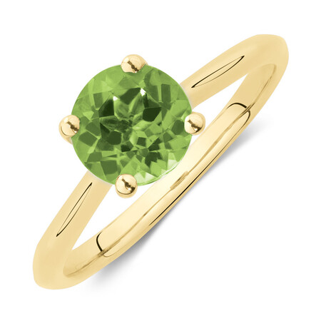 Ring with Peridot in 10kt Yellow Gold