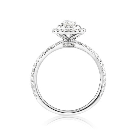 Double Halo Ring with 0.71 Carat TW of Diamonds in 18kt White Gold Double Halo Ring with 0.71 Carat TW of Diamonds in 18kt White Gold