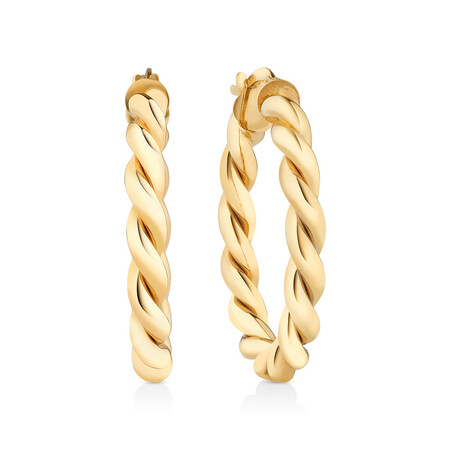 20mm Braid Twist Hoop in 10kt Yellow Gold 20mm Braid Twist Hoop in 10kt Yellow Gold