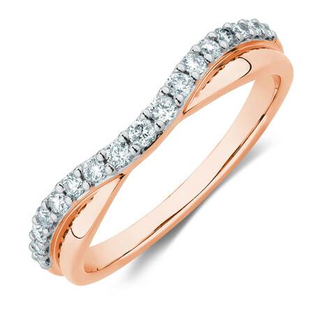 Wedding Band with 1/4 Carat TW of Diamonds in 10kt Rose Gold
